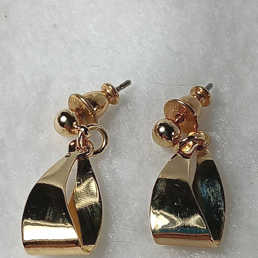 Monet Gold-Tone Twisted Drop Stud Earrings
